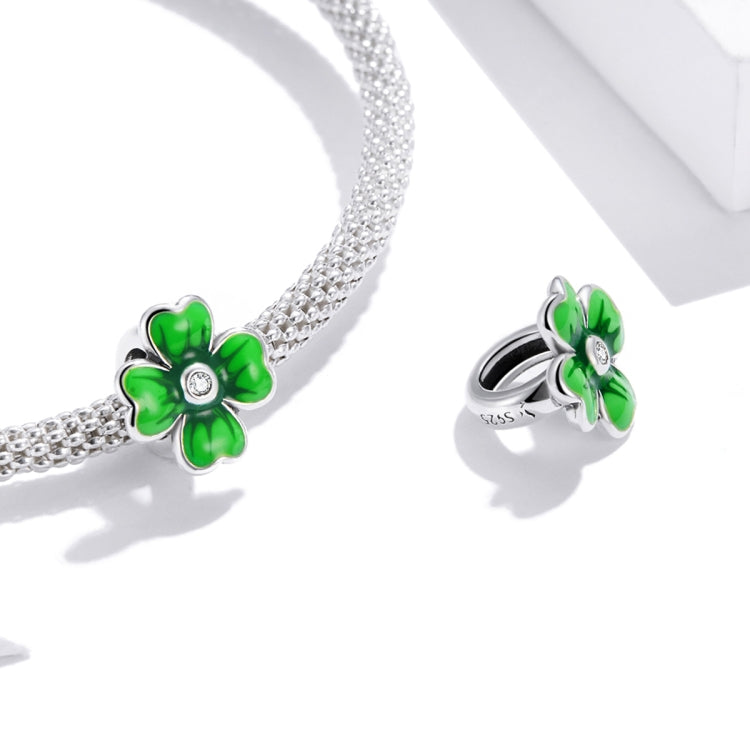 Accessori per collana braccialetto fai-da-te con perline trifoglio portafortuna in argento sterling S925, Lucky Clover