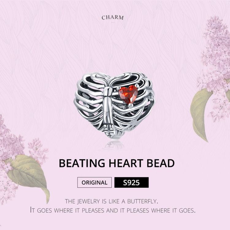 Accessori per collana braccialetto fai-da-te con perline a cuore pulsante in argento sterling S925, Beating Heart