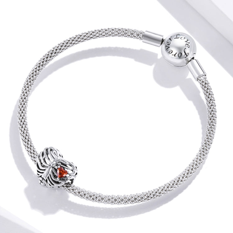 Accessori per collana braccialetto fai-da-te con perline a cuore pulsante in argento sterling S925, Beating Heart