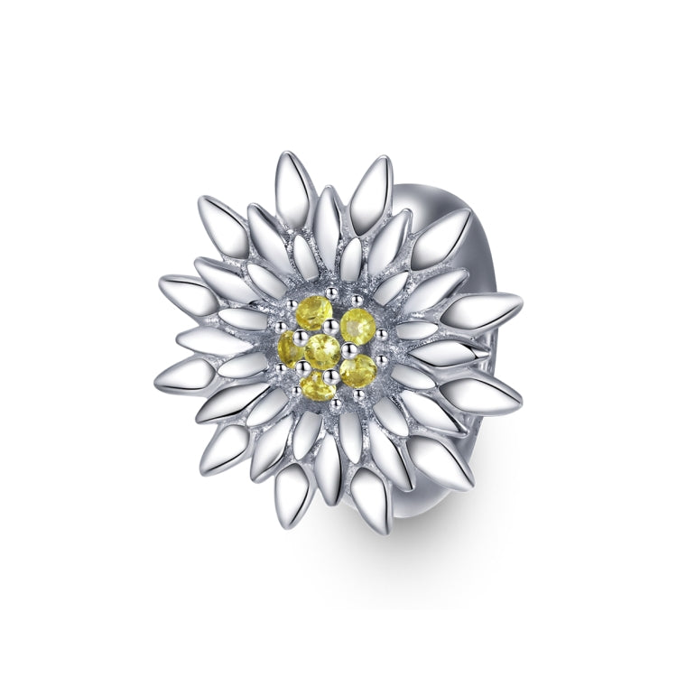 Accessori per collana braccialetto fai da te con perline di girasole bianco in argento sterling S925, White Sunflower