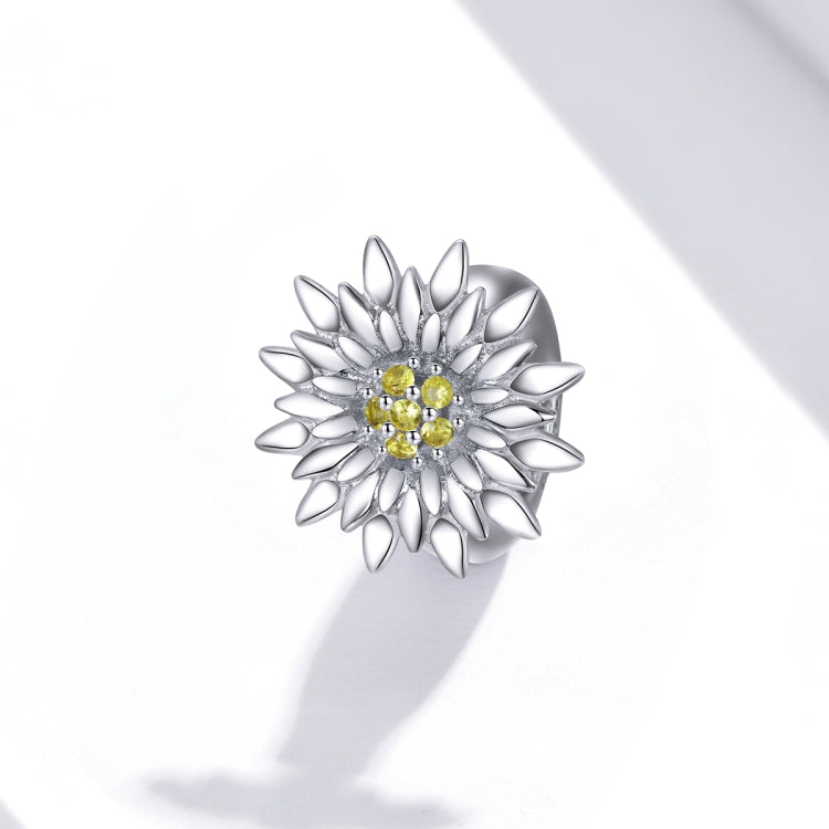 Accessori per collana braccialetto fai da te con perline di girasole bianco in argento sterling S925, White Sunflower