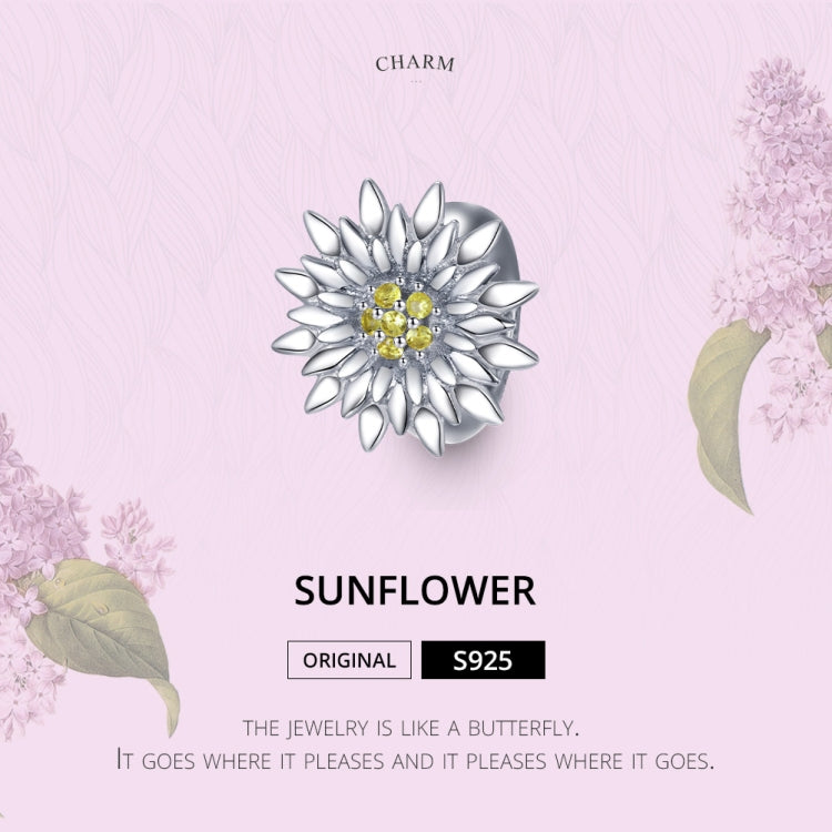 Accessori per collana braccialetto fai da te con perline di girasole bianco in argento sterling S925, White Sunflower