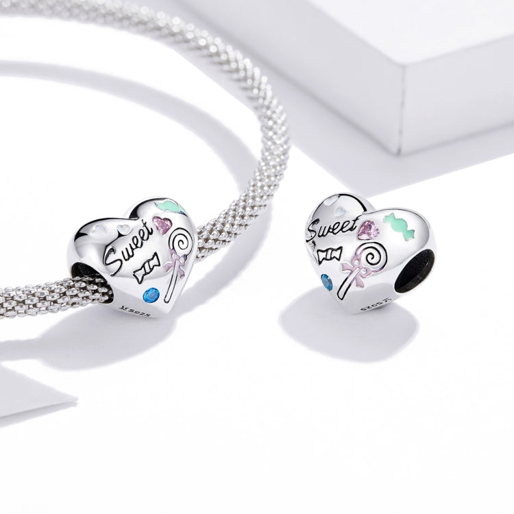 Accessori per collana braccialetto fai-da-te con perline a cuore dolce in argento sterling S925, Sweet Candy