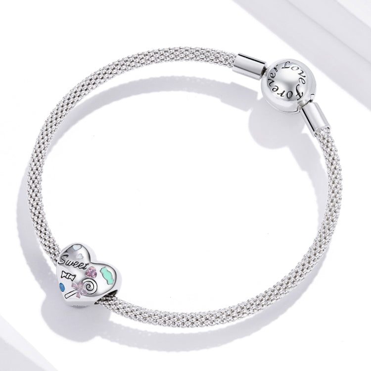 Accessori per collana braccialetto fai-da-te con perline a cuore dolce in argento sterling S925, Sweet Candy