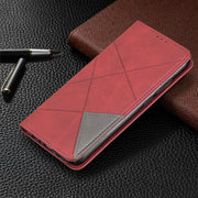 Custodia in pelle magnetica a rotazione orizzontale con struttura a rombo con supporto e slot per schede, For Xiaomi Redmi Note 8, For Xiaomi Redmi Note 8 Pro