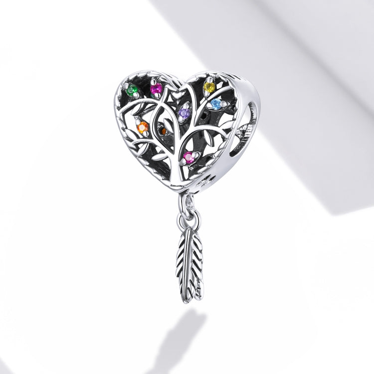 Accessori per collana braccialetto fai-da-te con perline albero della vita a forma di cuore in argento sterling S925, Tree Of Life