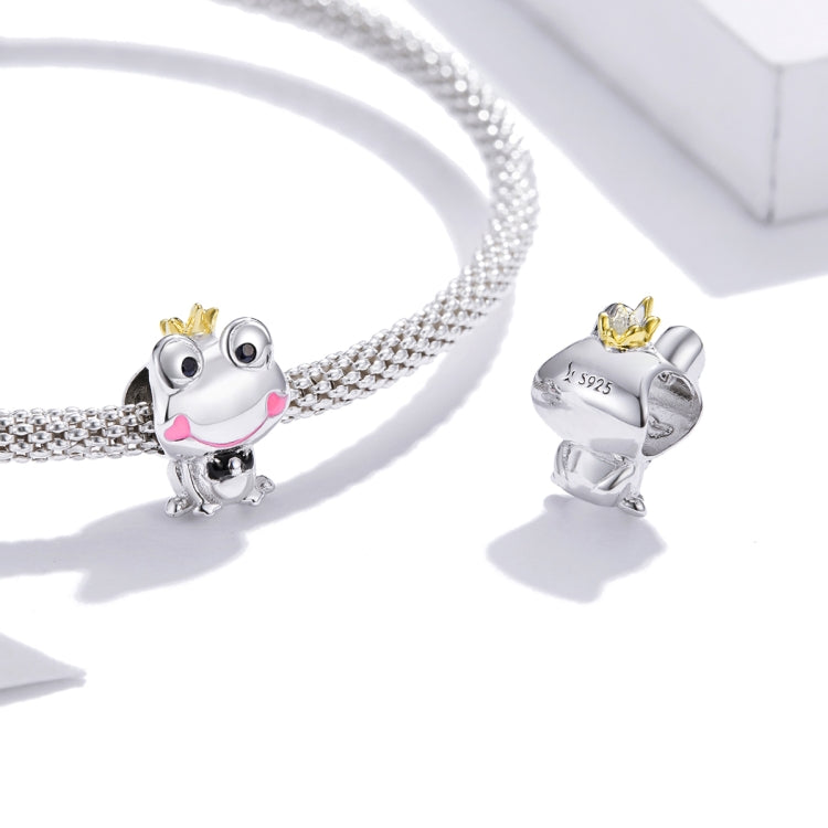 Accessori per collana braccialetto fai da te con perline principe ranocchio delicato in argento sterling S925, Gentle Frog