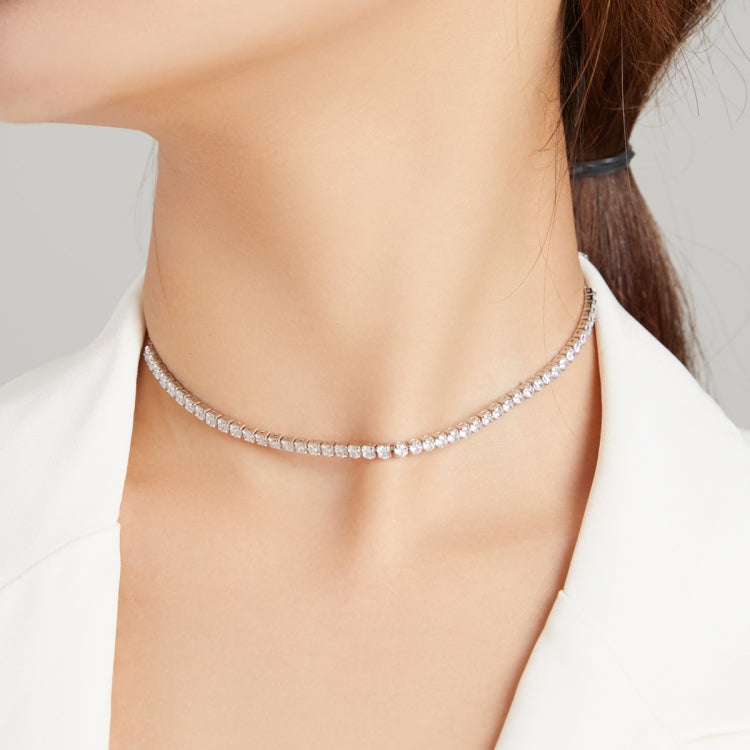 Gioielli da donna con collana a catena con clavicola semplice in argento sterling S925, Shine Clavicle Chain