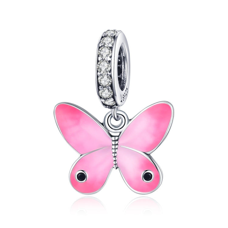 Accessori per collana braccialetto fai da te con ciondolo farfalla rosa in argento sterling S925, Pink Butterfly