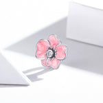 Accessori per collana braccialetto fai-da-te con perline di fiori rosa in argento sterling S925, Pink Flower