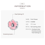 Accessori per collana braccialetto fai-da-te con perline di fiori rosa in argento sterling S925, Pink Flower