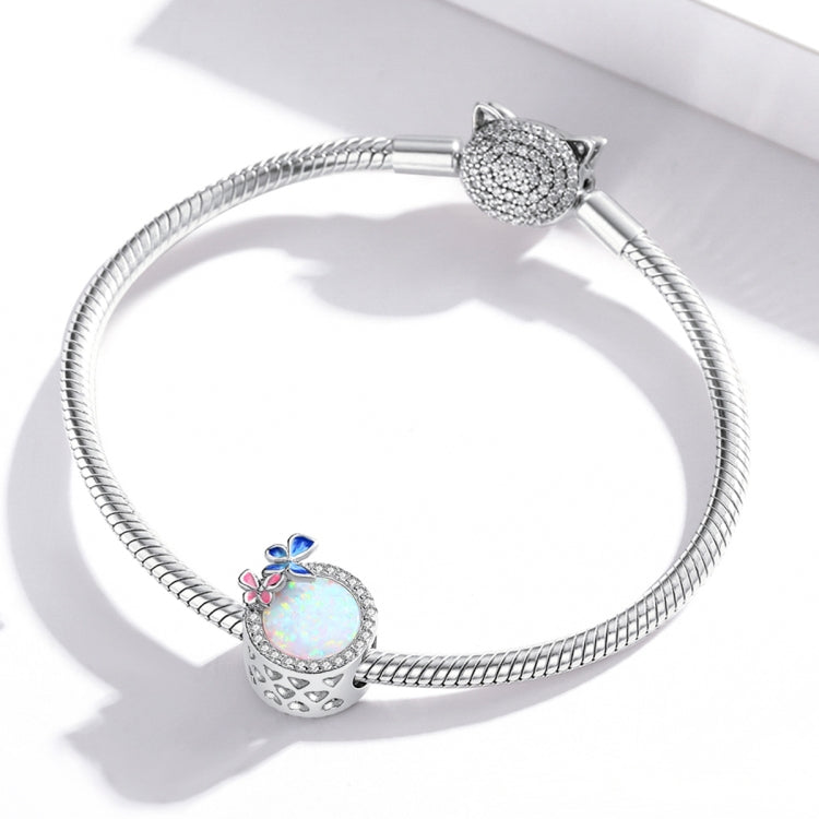 Accessori per collana braccialetto fai-da-te con perline a molla in argento sterling S925, Butterfly Spring