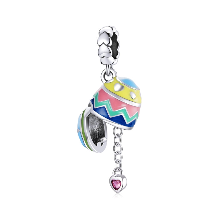 Accessori per collana braccialetto fai-da-te con ciondolo portafortuna in argento sterling S925, Lucky Egg