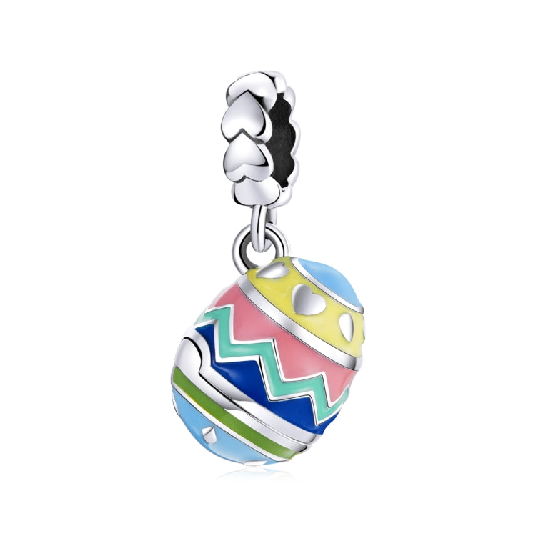 Accessori per collana braccialetto fai-da-te con ciondolo portafortuna in argento sterling S925, Lucky Egg