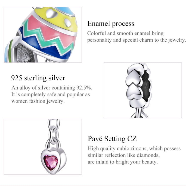 Accessori per collana braccialetto fai-da-te con ciondolo portafortuna in argento sterling S925, Lucky Egg