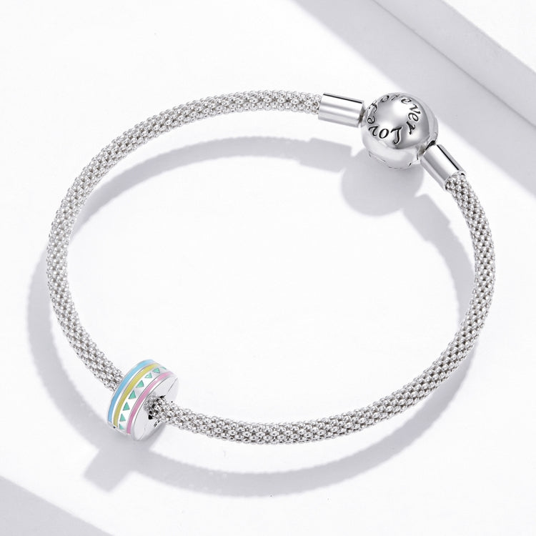 Accessori per collana braccialetto fai da te con perline colorate rotonde in argento sterling S925, Round Colorful