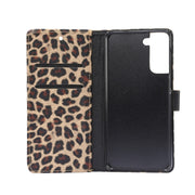 Custodia portafoglio in pelle leopardata per Samsung Galaxy S21
