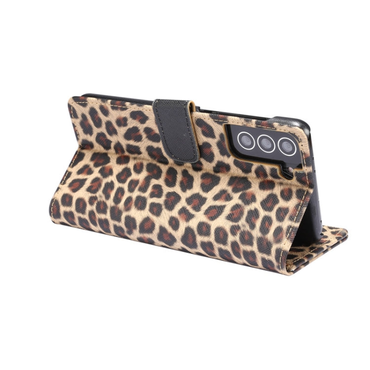 Custodia portafoglio in pelle leopardata per Samsung Galaxy S21