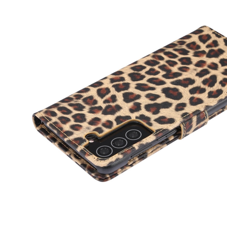 Custodia portafoglio in pelle leopardata per Samsung Galaxy S21