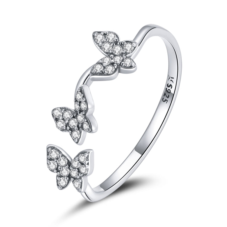 Anello aperto da donna con farfalla fantasia in argento sterling S925, Fantasy Butterfly