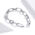 Gioielli da donna con bracciale in argento sterling S925 Paperclip Love, 17cm, 19cm
