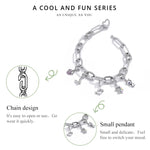 Gioielli da donna con bracciale in argento sterling S925 Paperclip Love, 17cm, 19cm