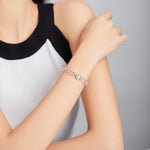 Gioielli da donna con bracciale in argento sterling S925 Paperclip Love, 17cm, 19cm