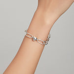 Gioielli da donna con bracciale in argento sterling S925 Paperclip Love, 17cm, 19cm