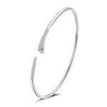 Gioielli da donna con braccialetto aperto serpente in argento sterling S925, Snake