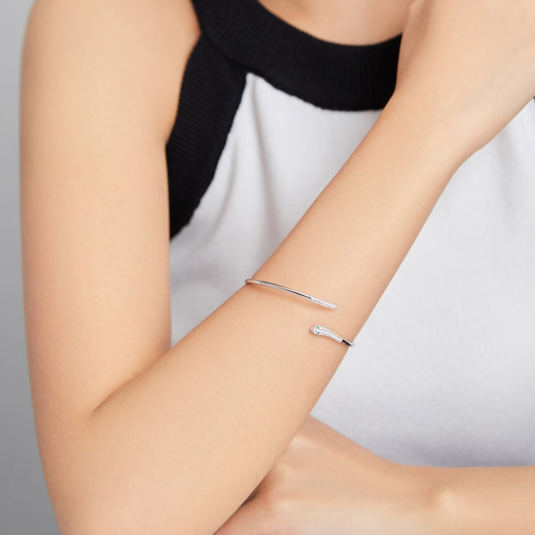 Gioielli da donna con braccialetto aperto serpente in argento sterling S925, Snake