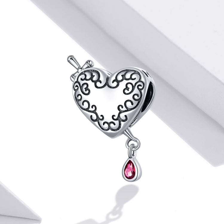 Accessori per collana braccialetto fai-da-te con perline a cuore con freccia in argento sterling S925, Cupid Arrow