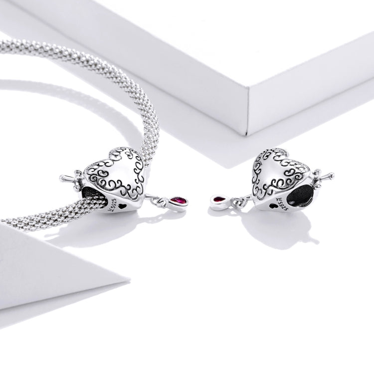 Accessori per collana braccialetto fai-da-te con perline a cuore con freccia in argento sterling S925, Cupid Arrow