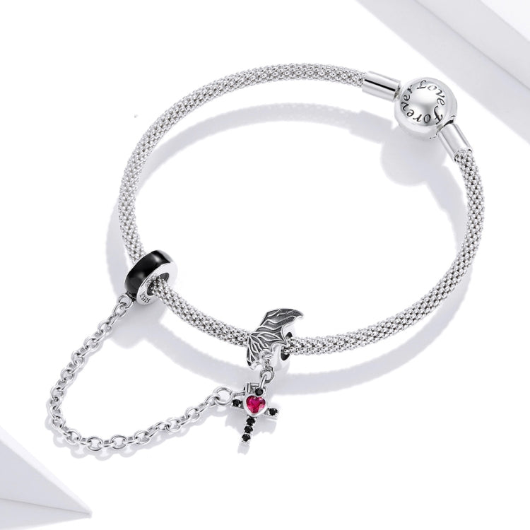 Accessori per collana braccialetto fai da te con catena di sicurezza con croce ad ala volante in argento sterling S925, Flying Wing Cross