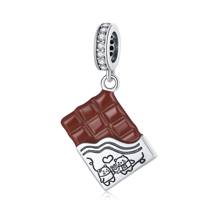 Accessori per collana braccialetto fai da te con ciondolo cioccolato salato in argento sterling S925, Chocolate