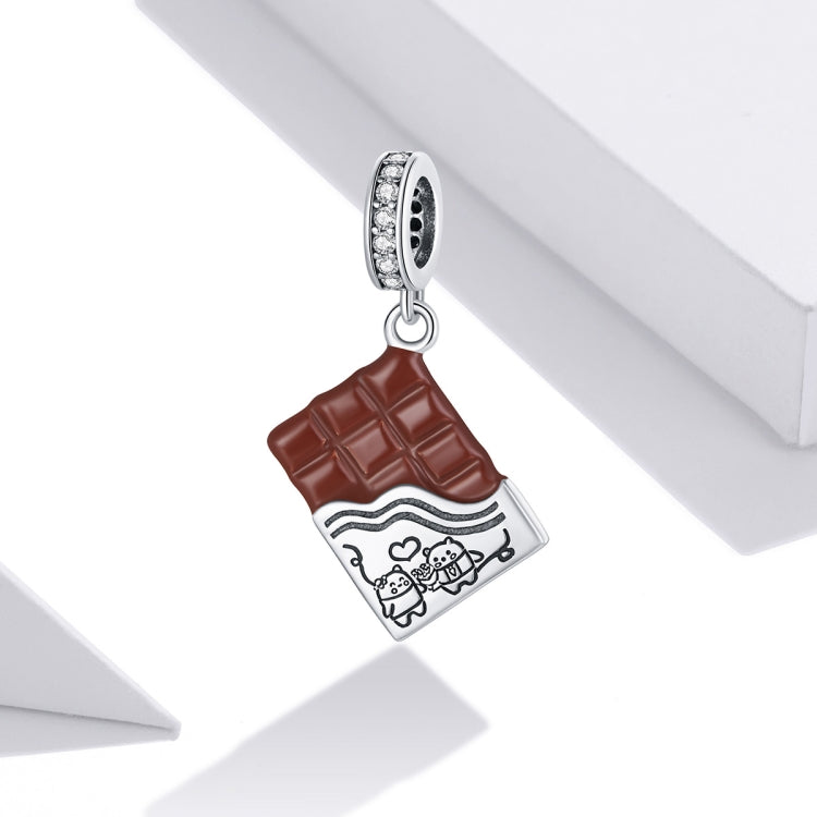 Accessori per collana braccialetto fai da te con ciondolo cioccolato salato in argento sterling S925, Chocolate