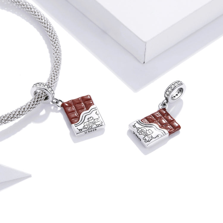 Accessori per collana braccialetto fai da te con ciondolo cioccolato salato in argento sterling S925, Chocolate