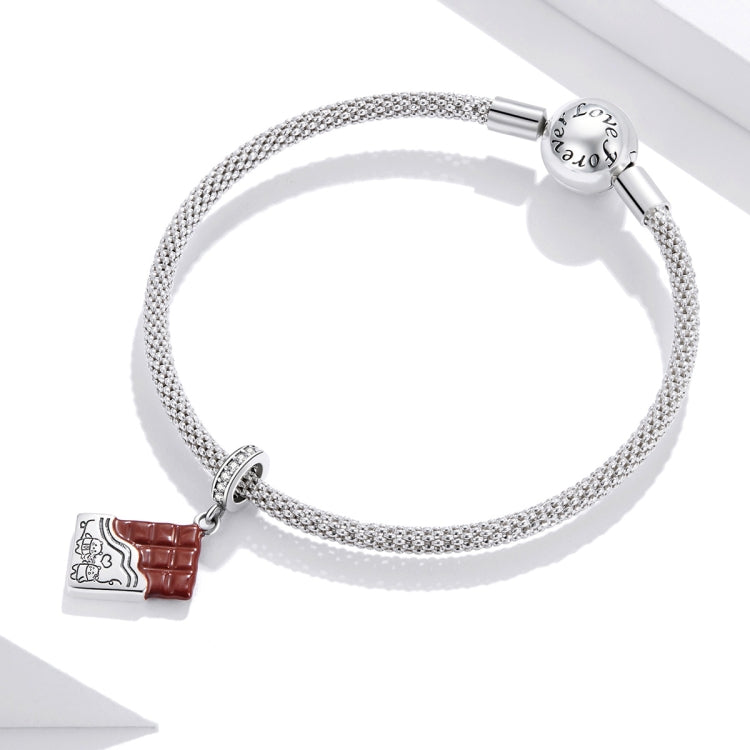 Accessori per collana braccialetto fai da te con ciondolo cioccolato salato in argento sterling S925, Chocolate