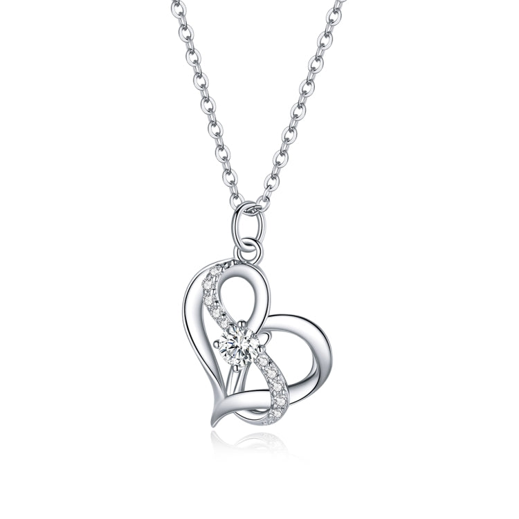 Gioielli da donna con collana da cuore a cuore in argento sterling S925, Heart To Heart