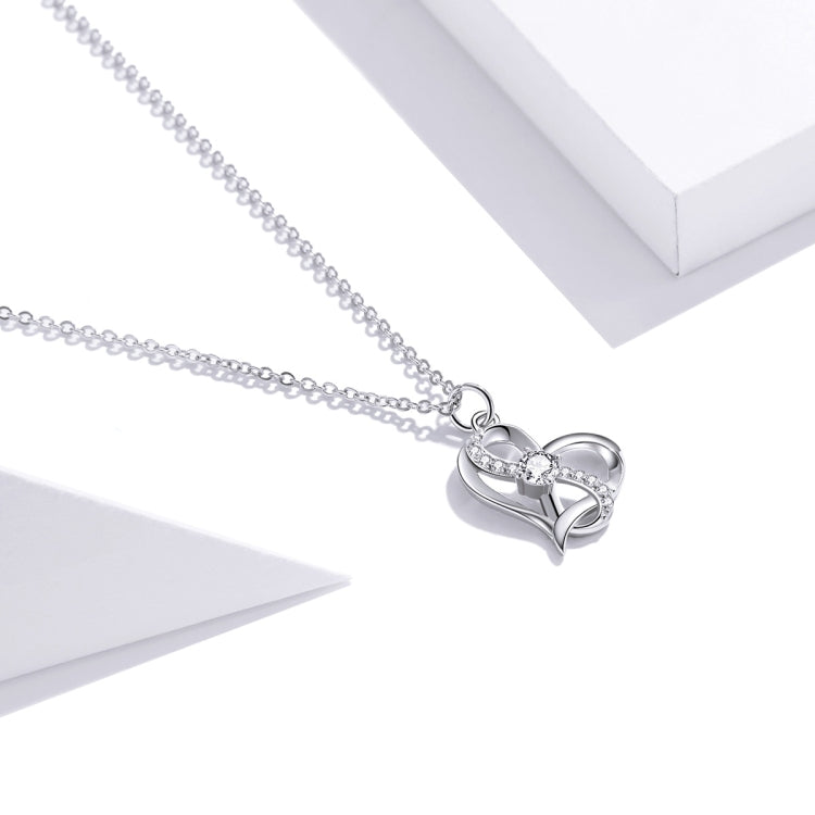 Gioielli da donna con collana da cuore a cuore in argento sterling S925, Heart To Heart