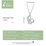 Gioielli da donna con collana da cuore a cuore in argento sterling S925, Heart To Heart