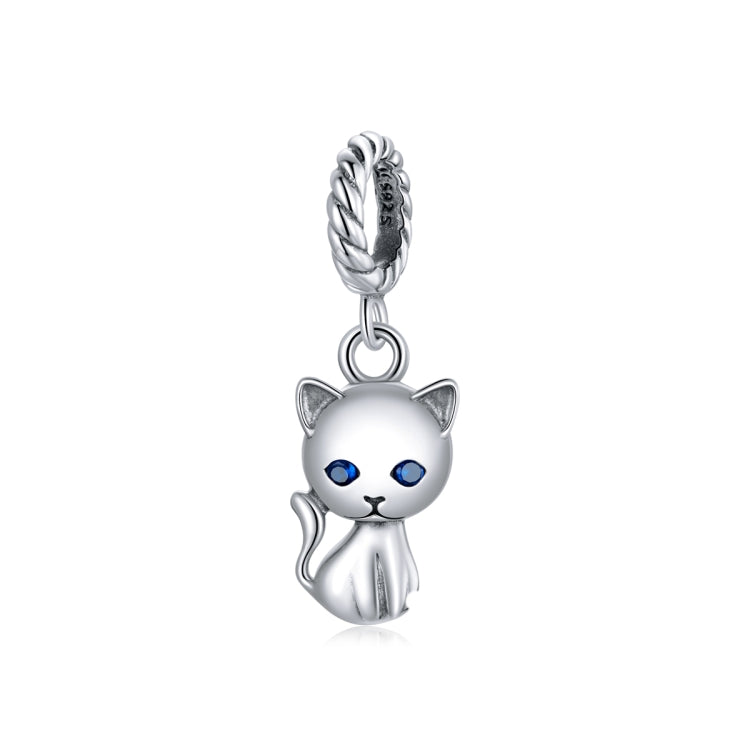 Accessori per collana braccialetto fai da te con ciondolo simpatico gatto in argento sterling S925, Cat