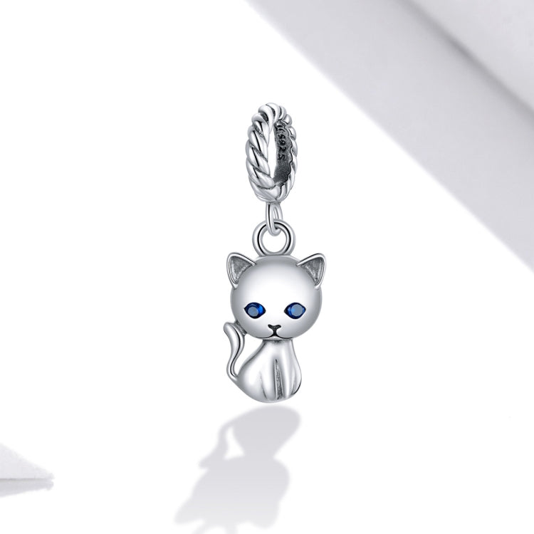 Accessori per collana braccialetto fai da te con ciondolo simpatico gatto in argento sterling S925, Cat