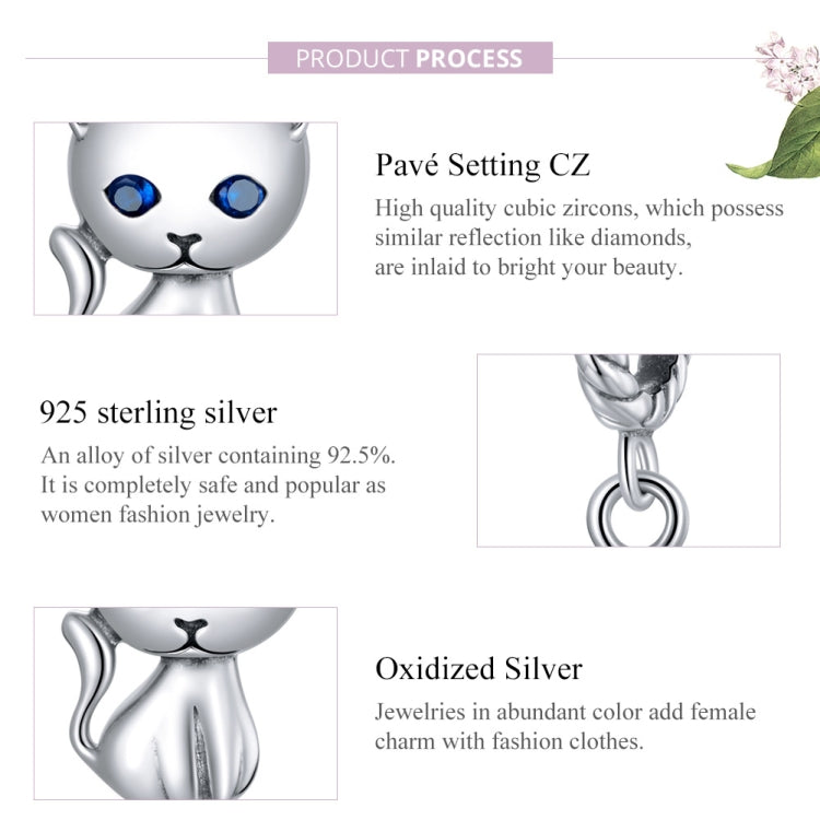Accessori per collana braccialetto fai da te con ciondolo simpatico gatto in argento sterling S925, Cat