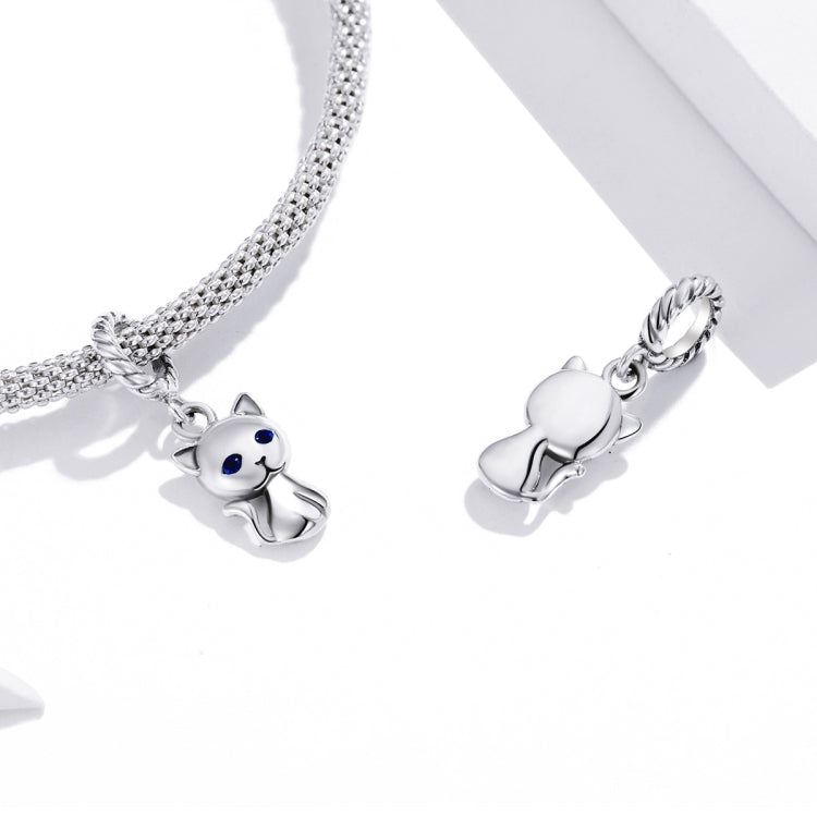 Accessori per collana braccialetto fai da te con ciondolo simpatico gatto in argento sterling S925, Cat