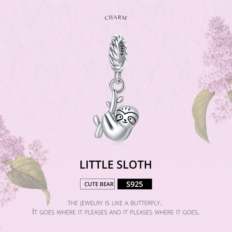 Accessori per collana braccialetto fai da te con ciondolo carino piccolo bradipo in argento sterling S925, Little Sloth