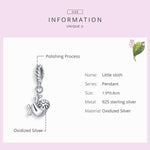Accessori per collana braccialetto fai da te con ciondolo carino piccolo bradipo in argento sterling S925, Little Sloth