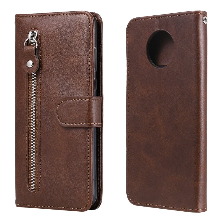 Per Xiaomi Redmi Note 9 5G (versione CN) / Note 9T 5G Fashion Calf Texture Zipper Custodia in pelle a vibrazione orizzontale con supporto e slot per schede e portafoglio, For Xiaomi Redmi Note 9 5G (CN Version)