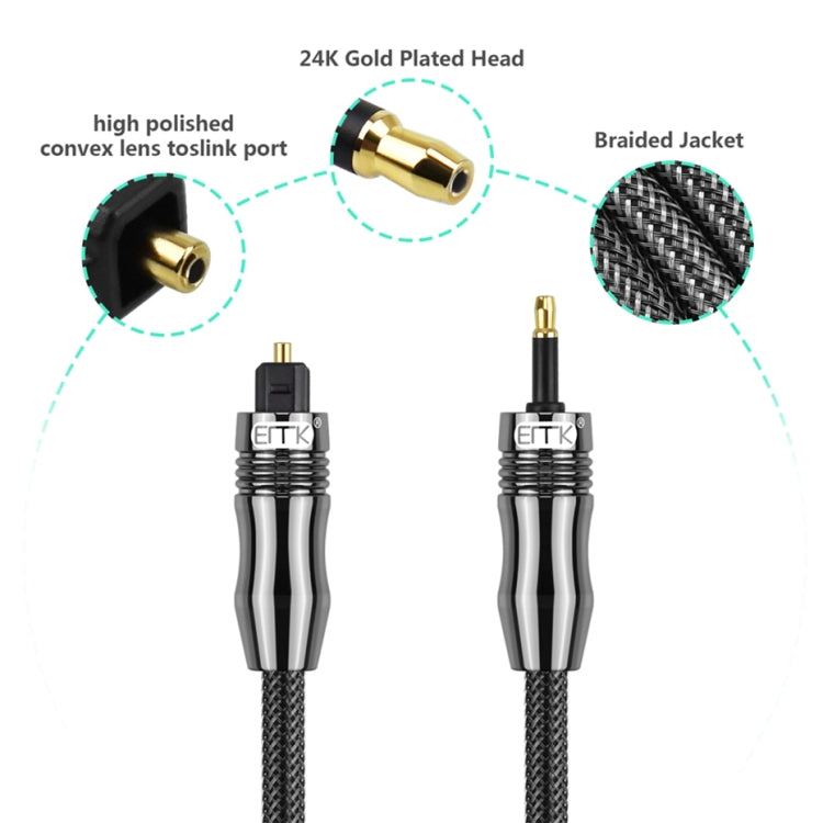 EMK OD1.0mm 3.5mm Audio digitale Toslink a Mini Toslink Cavo audio ottico digitale, 1m, 1.5m, 2m, 3m, 5m