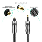 EMK OD1.0mm 3.5mm Audio digitale Toslink a Mini Toslink Cavo audio ottico digitale, 1m, 1.5m, 2m, 3m, 5m