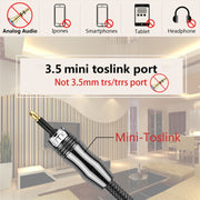 EMK OD1.0mm 3.5mm Audio digitale Toslink a Mini Toslink Cavo audio ottico digitale, 1m, 1.5m, 2m, 3m, 5m